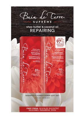 Bain de Terre Shea Butter & Coconut Oil Repairing Shampoo and Conditioner DUO SET 10.1 oz each