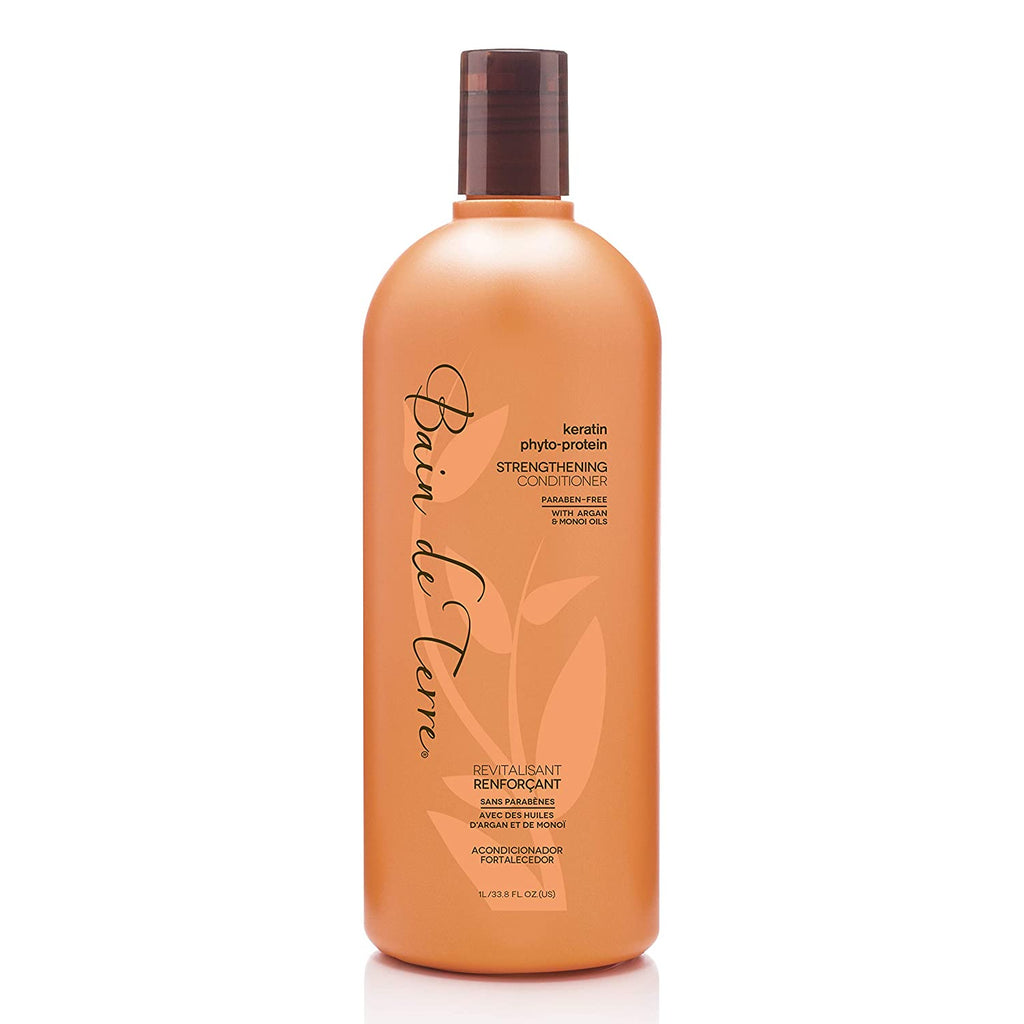 Bain de Terre Keratin Phyto-Protein Strengthening Conditioner, with Argan and Monoi Oil, Paraben-Free, 33.8-Ounce
