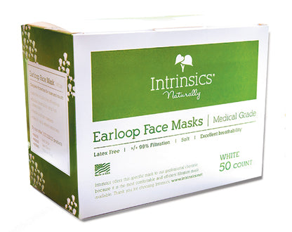 Intrinsics Ear Loop Face Mask 50 ct. box, white, 6 boxes/case - Hot Brands Store 