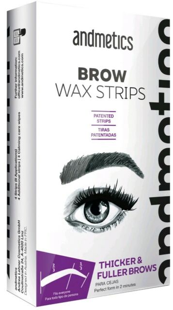 Andmetics Brow Wax Strips Thicker & Fuller Brows - VEGAN Hair Removal with Aloe 8 pcs - Hot Brands Store