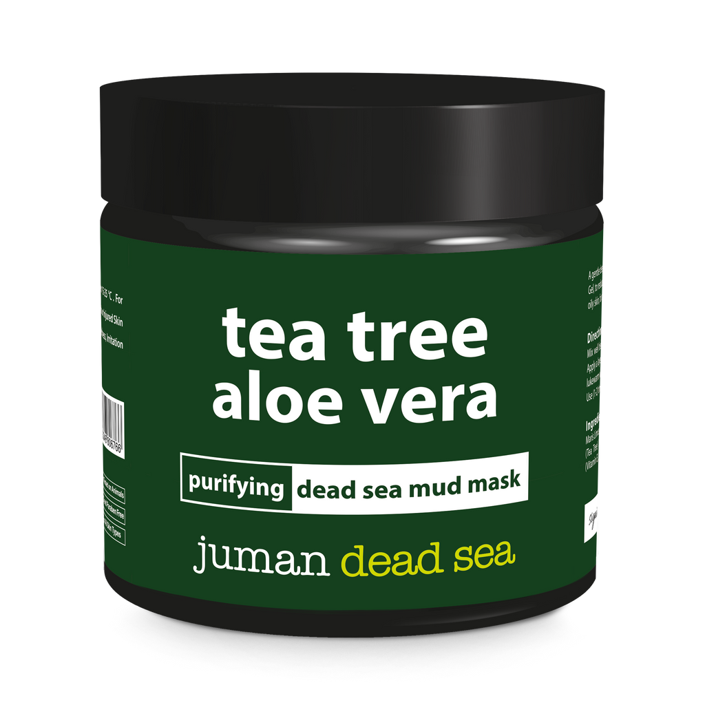 Juman All Natural Tea Tree Aloe Vera Purifying Dead Sea Mud Mask 7.05 Oz