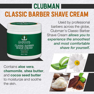 Clubman Classic Barber Shave Cream 16 oz