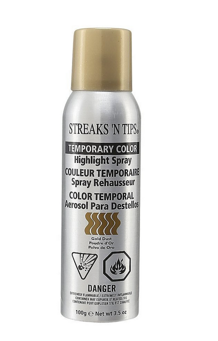 Clubman Streaks 'N Tips Gold Dust Temporary Spray-on Hair Color, 3.5 oz