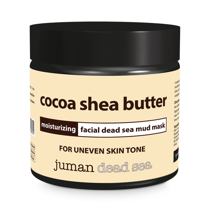 Juman All Natural Cocoa Shea Butter Moisturizing Facial Dead Sea Mud Mask 7.05 Oz